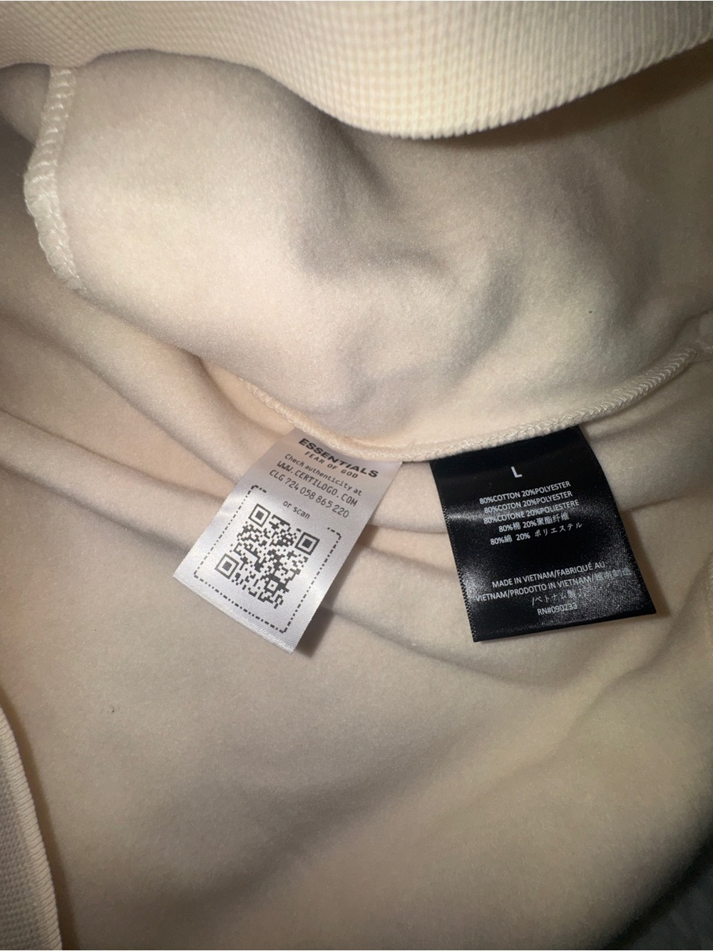 Essentials Shell Color Hoodie with Gray Lettering - Picture 4 of 7